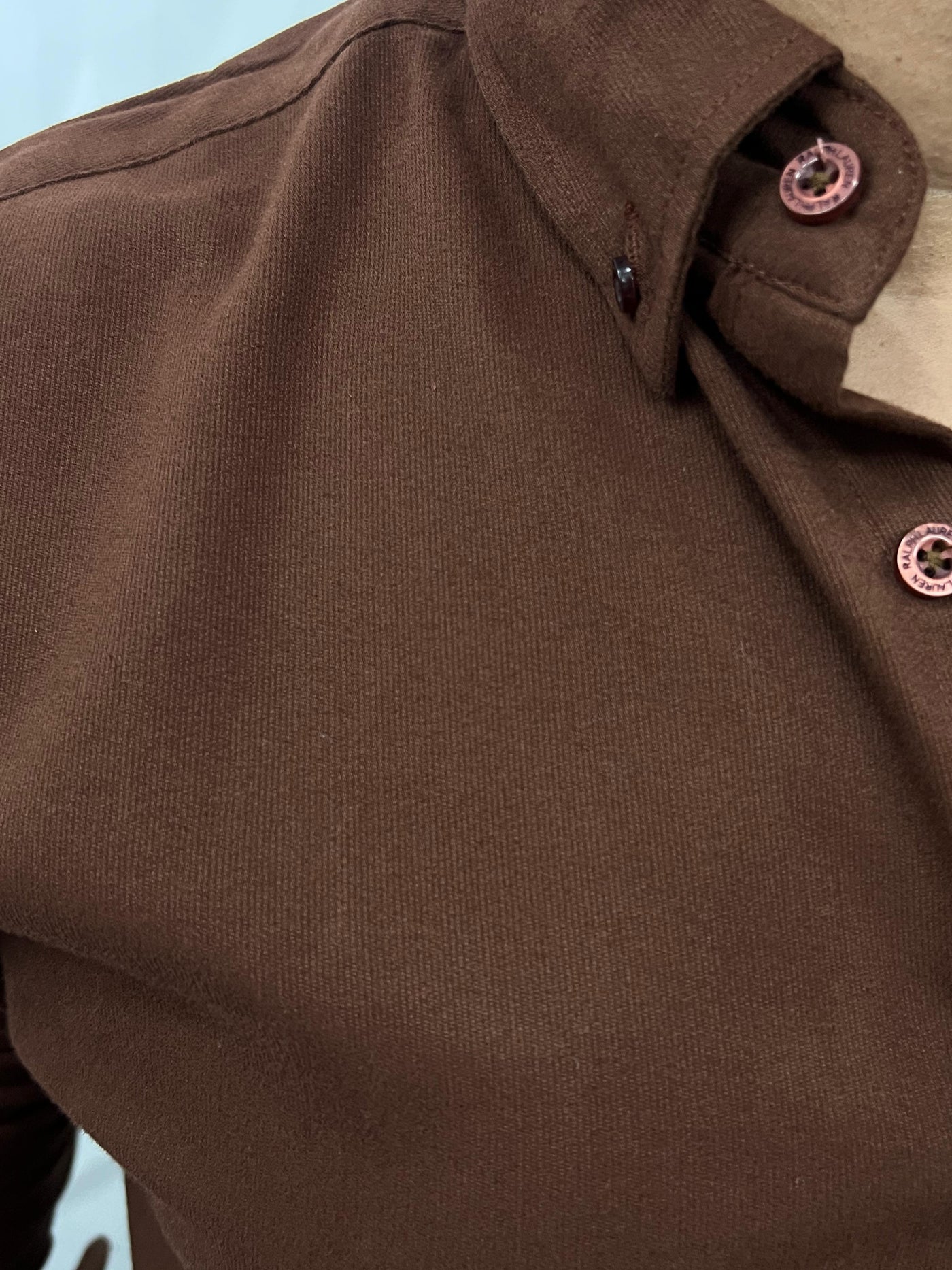Corduroy lycra fabric shirt ( Brown )
