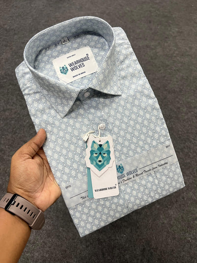 Cotton fabric formal print shirt