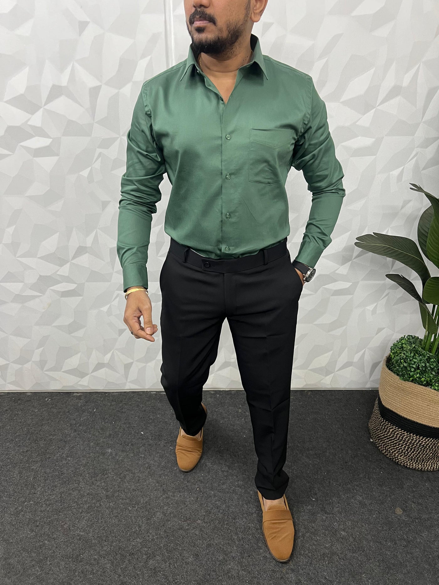Cotton lycra fabric plain shirt