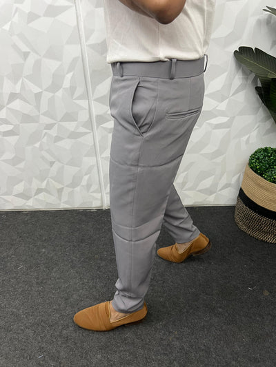 Cotton lycra fabric grey trouser