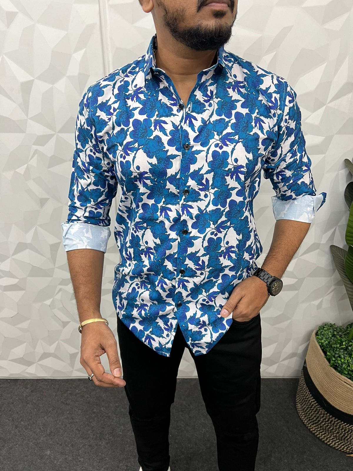 Satin fabric digital printed shirt