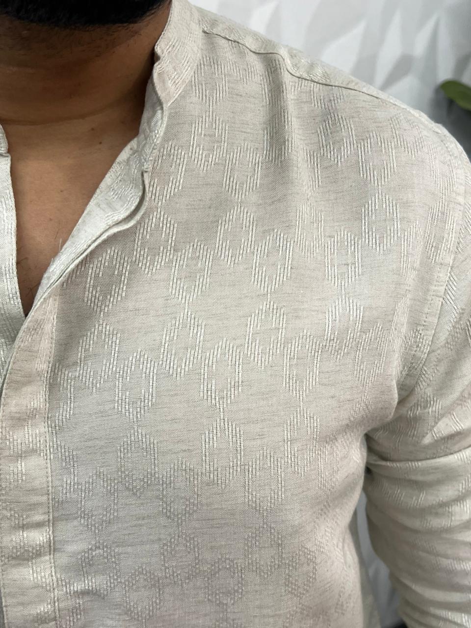 Linen texture short kurta