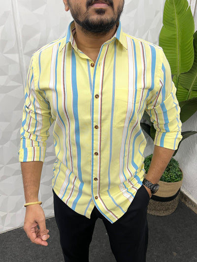 Oxford fabric multicolour stripes shirt