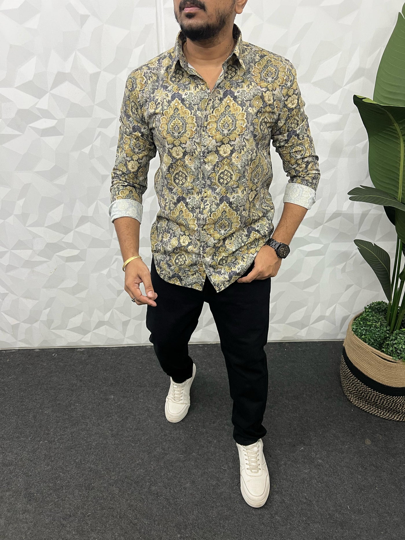 Cotton giza premium printed shirt
