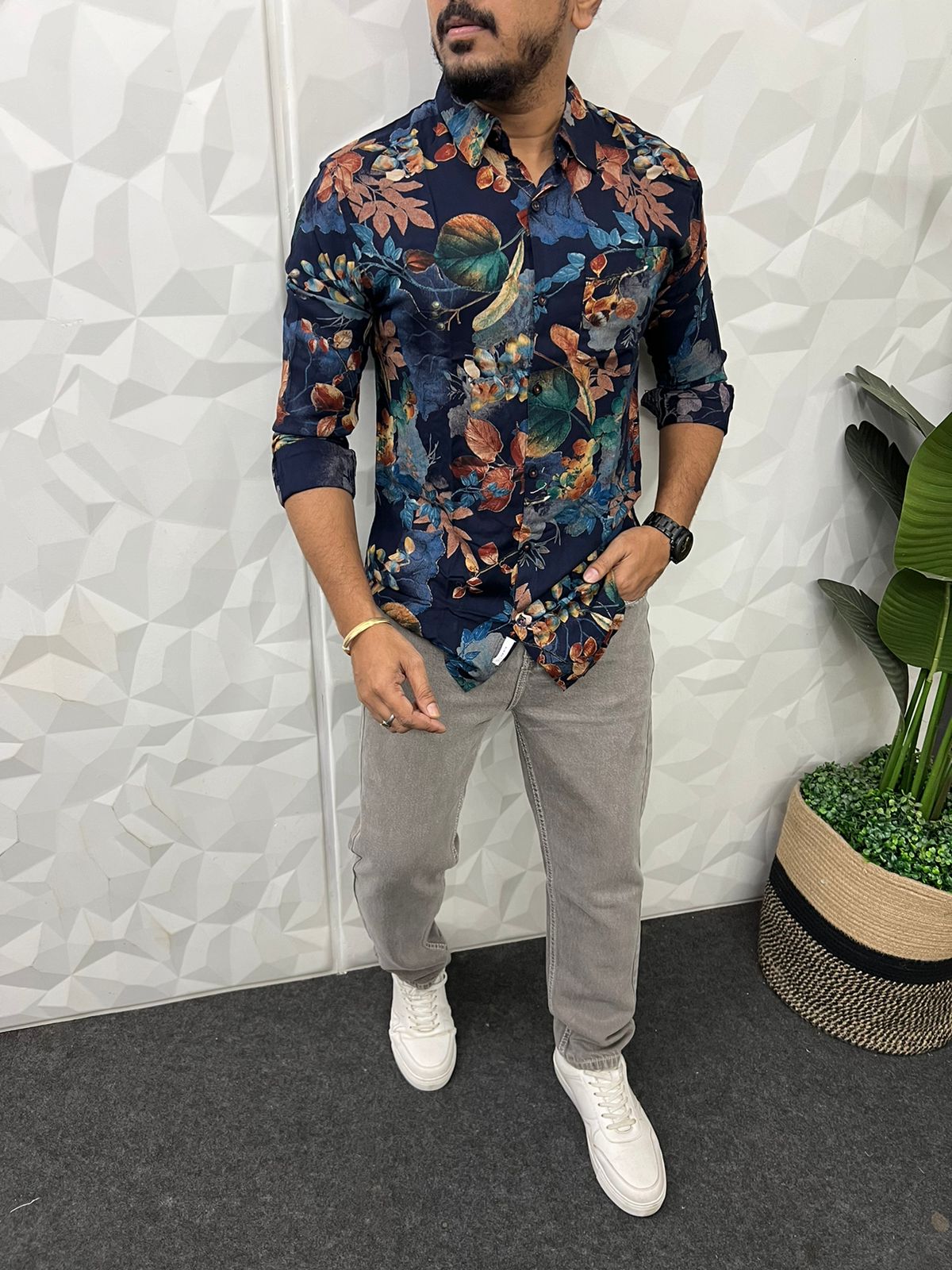 Vescos fabric printed shirt