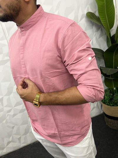 Slub linen short kurta