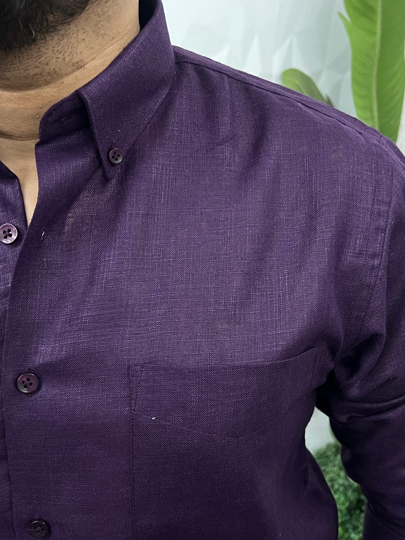 Khadi linen fabric plain shirt
