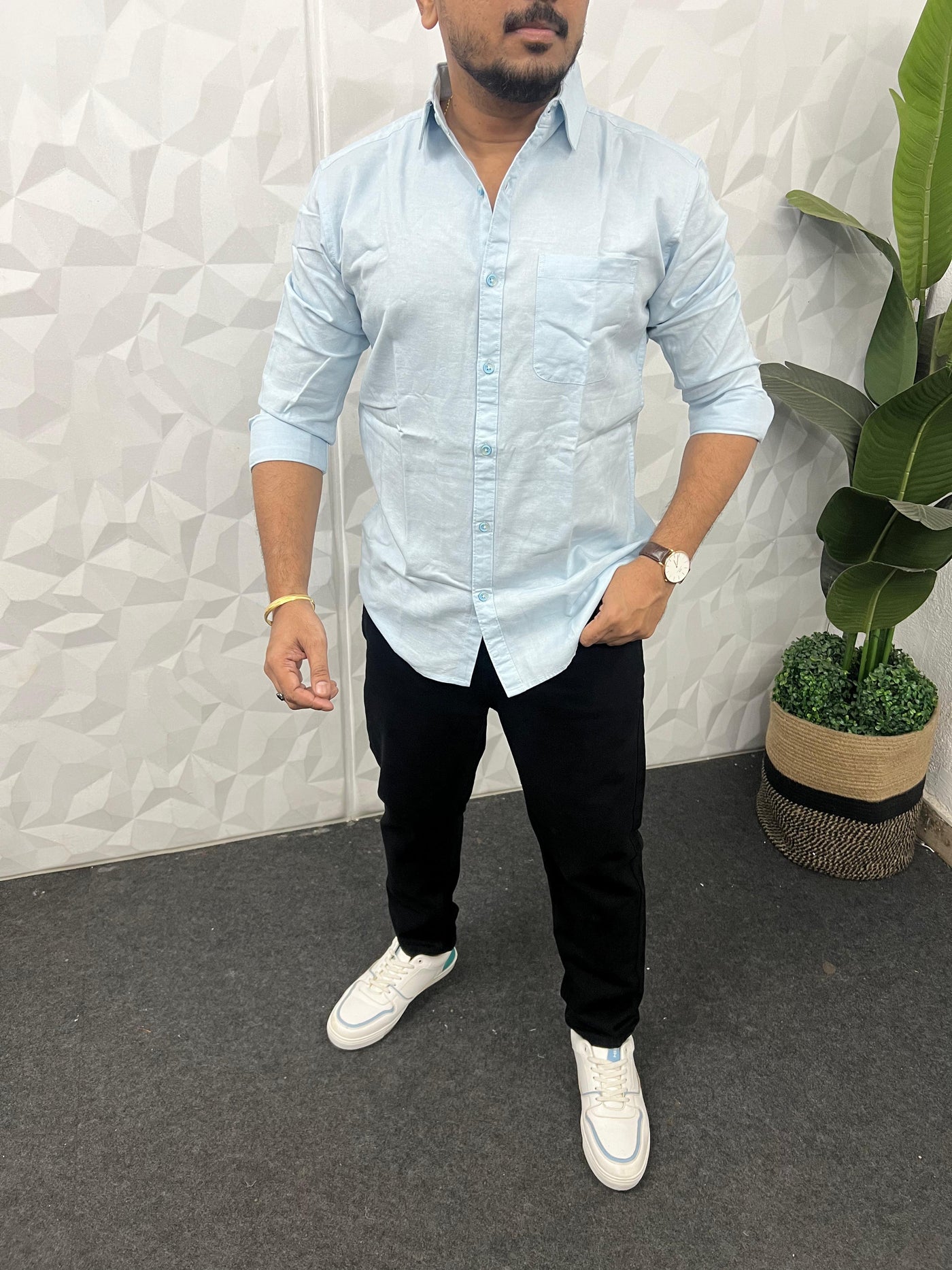 Twill fabric plain shirt