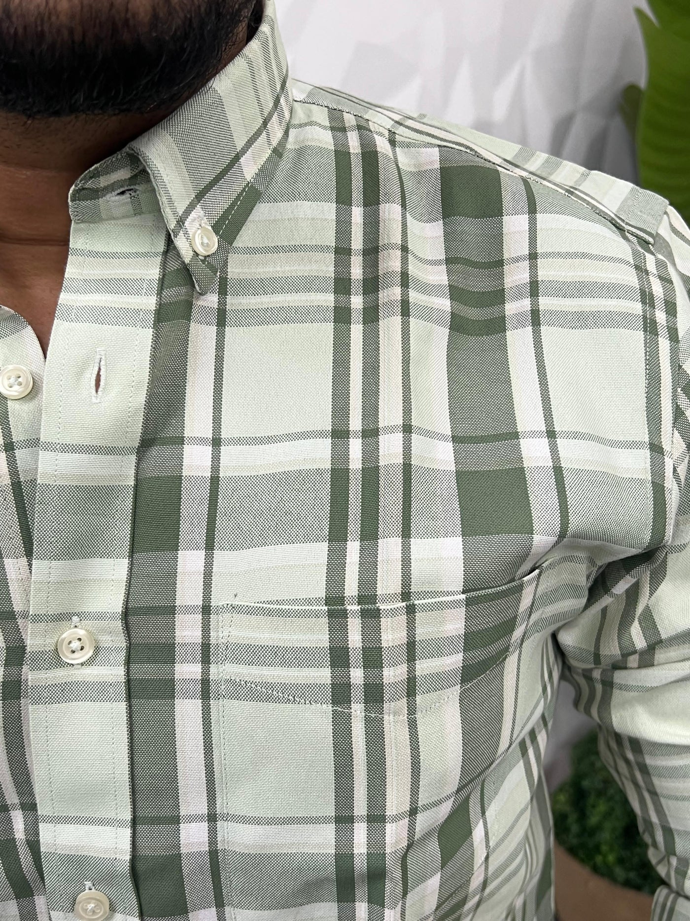 Oxford fabric yarn dyed chex shirt