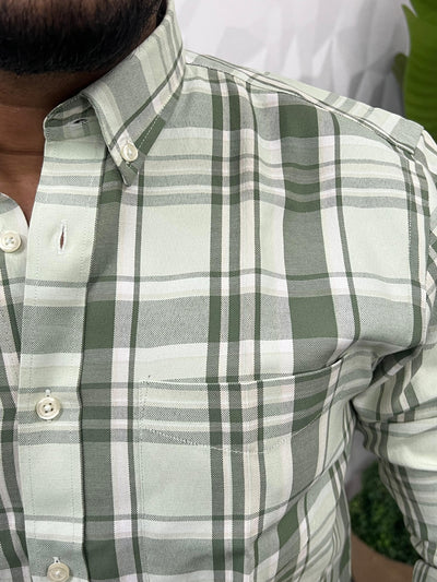 Oxford fabric yarn dyed chex shirt