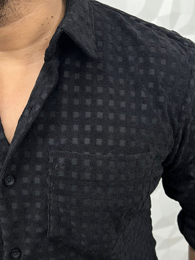 Korean imp fabric glaze shirt ( black )