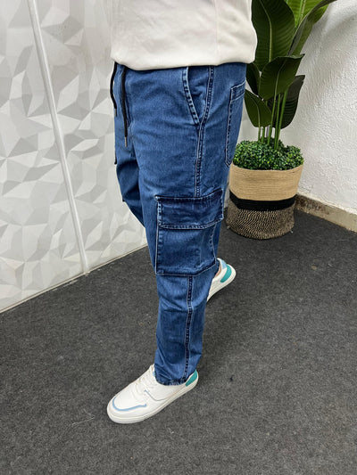 Denim fabric cargo pant