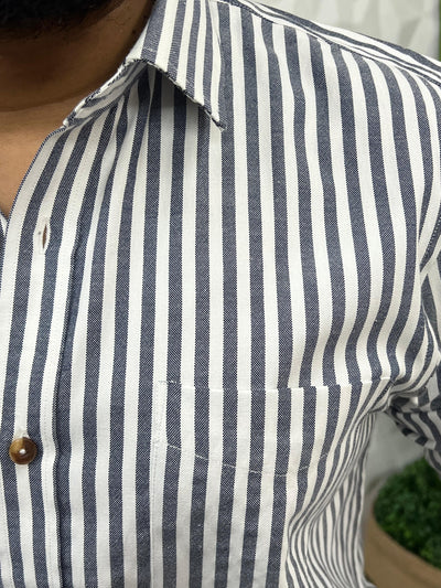 Oxford fabric old money stripes shirt