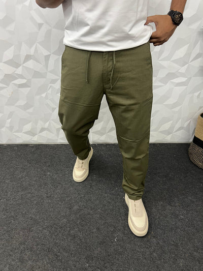 Blend linen fabric chino pant