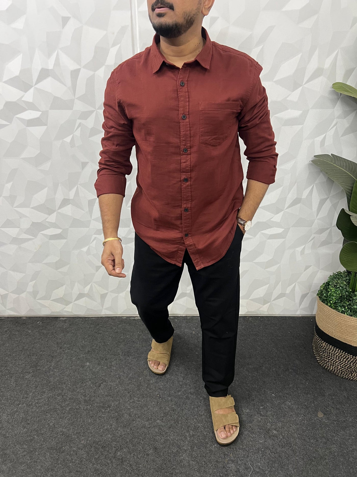 Double cloth soft linen shirt