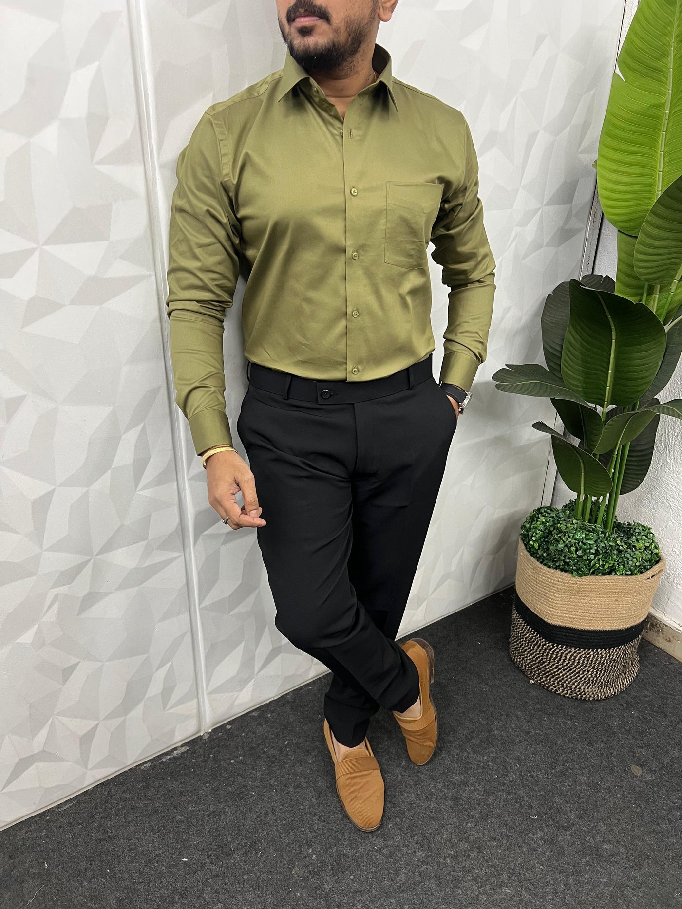 Cotton lycra fabric plain shirt