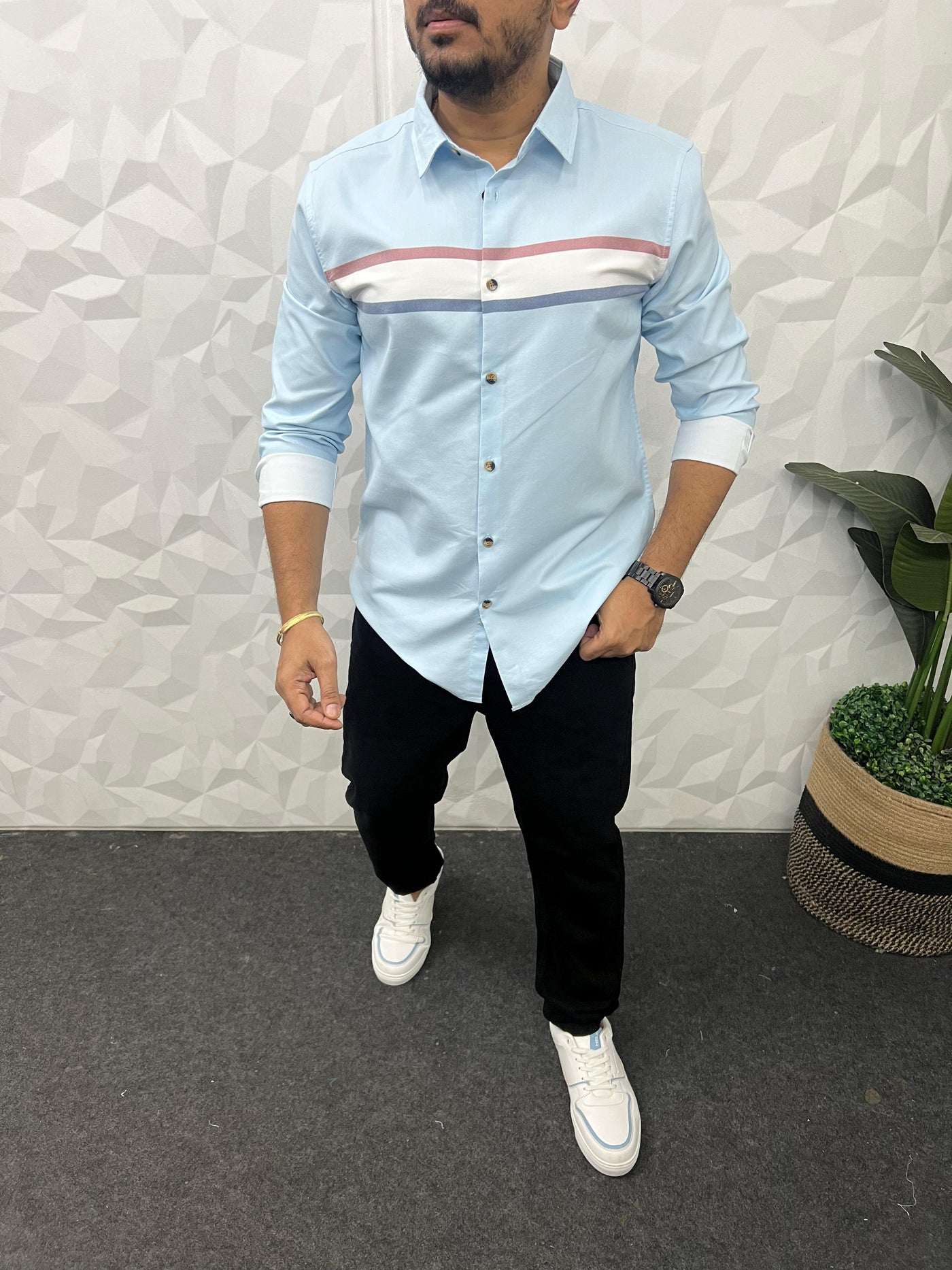 Chest pannel club wear shirt