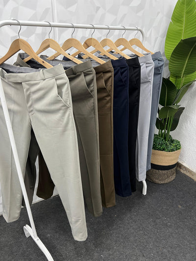 Peanut fabric ankle trouser (Dark Brown)