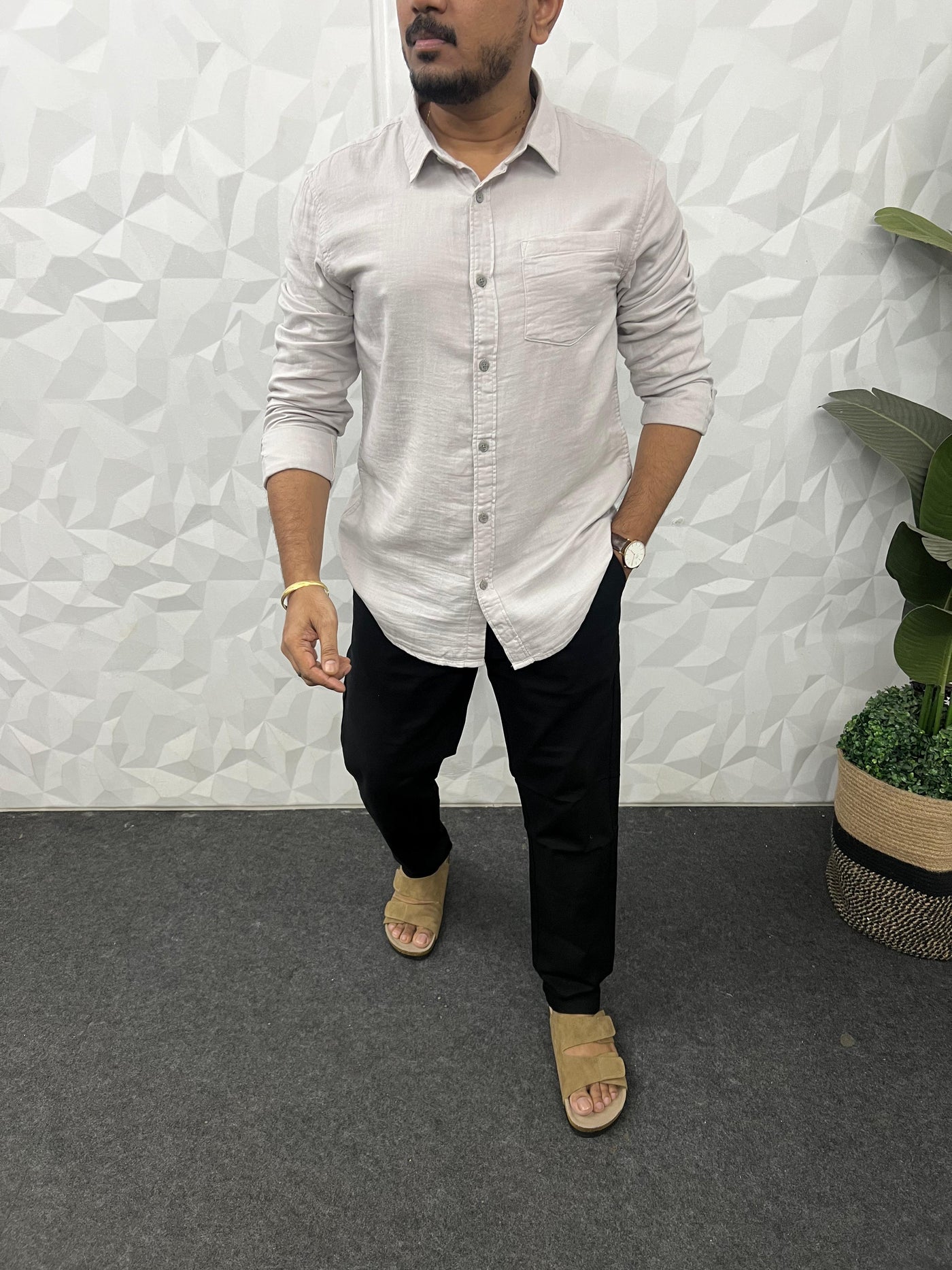 Double cloth soft linen shirt