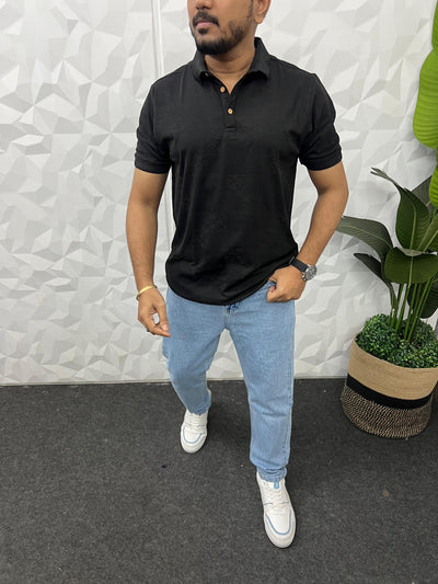 Imported fabric collar t-shirt