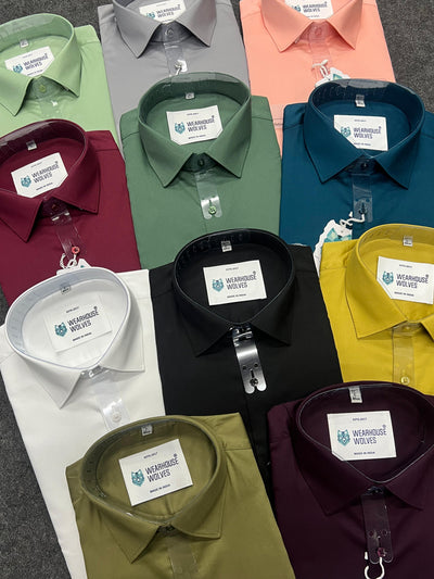 Cotton lycra fabric plain shirt