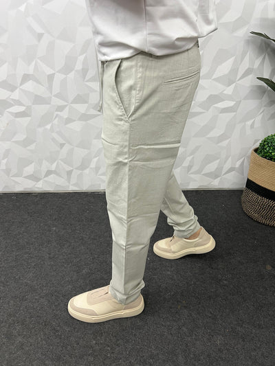 Blend linen fabric chino pant