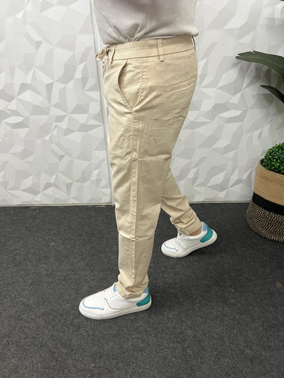 Dobby linen fabric pants