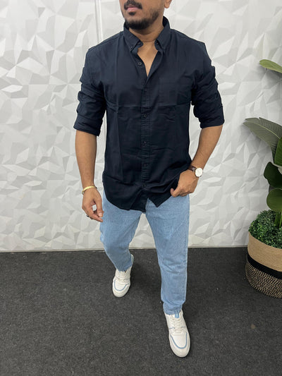 Oxford fabric plain shirt