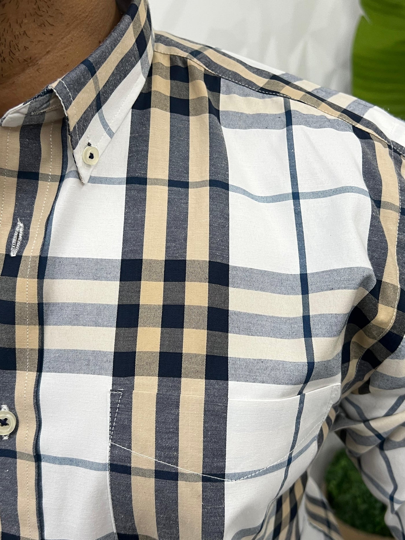 Cotton poplin burberry chex shirt