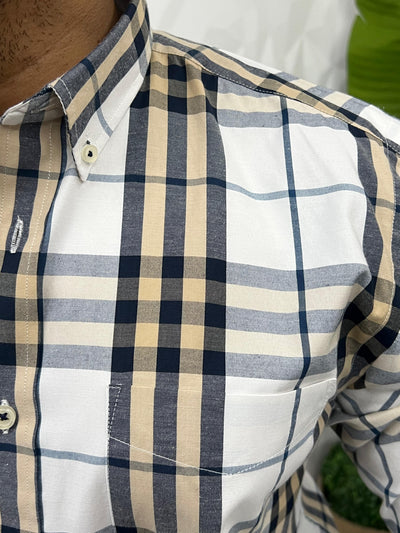 Cotton poplin burberry chex shirt