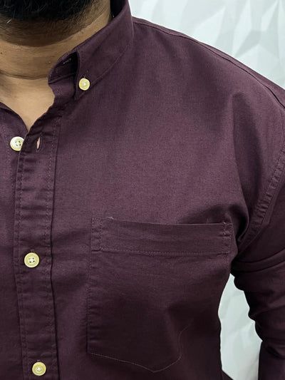 Oxford lycra solid shirt (Wine)