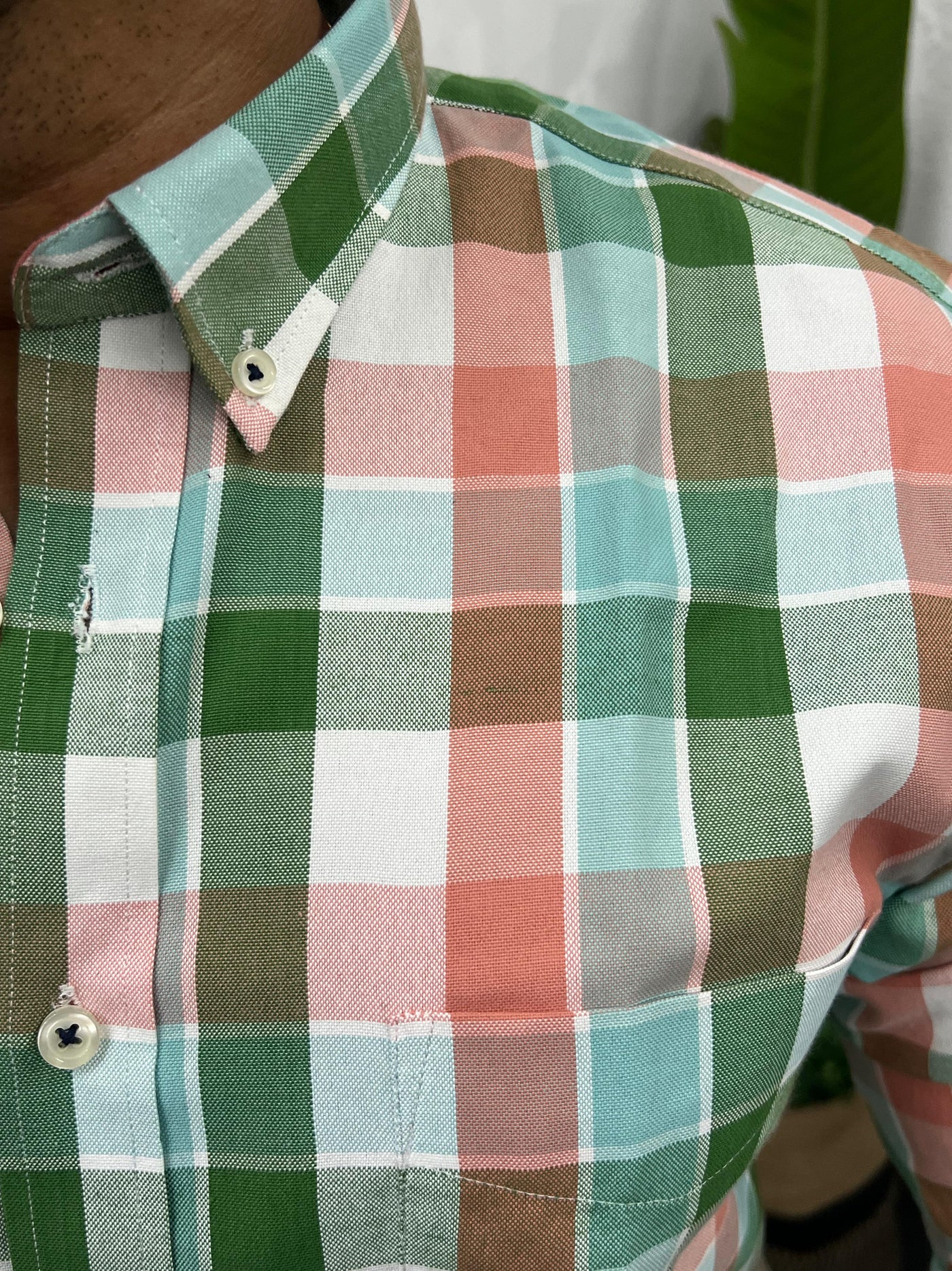 Oxford fabric yarn dyed chex shirt