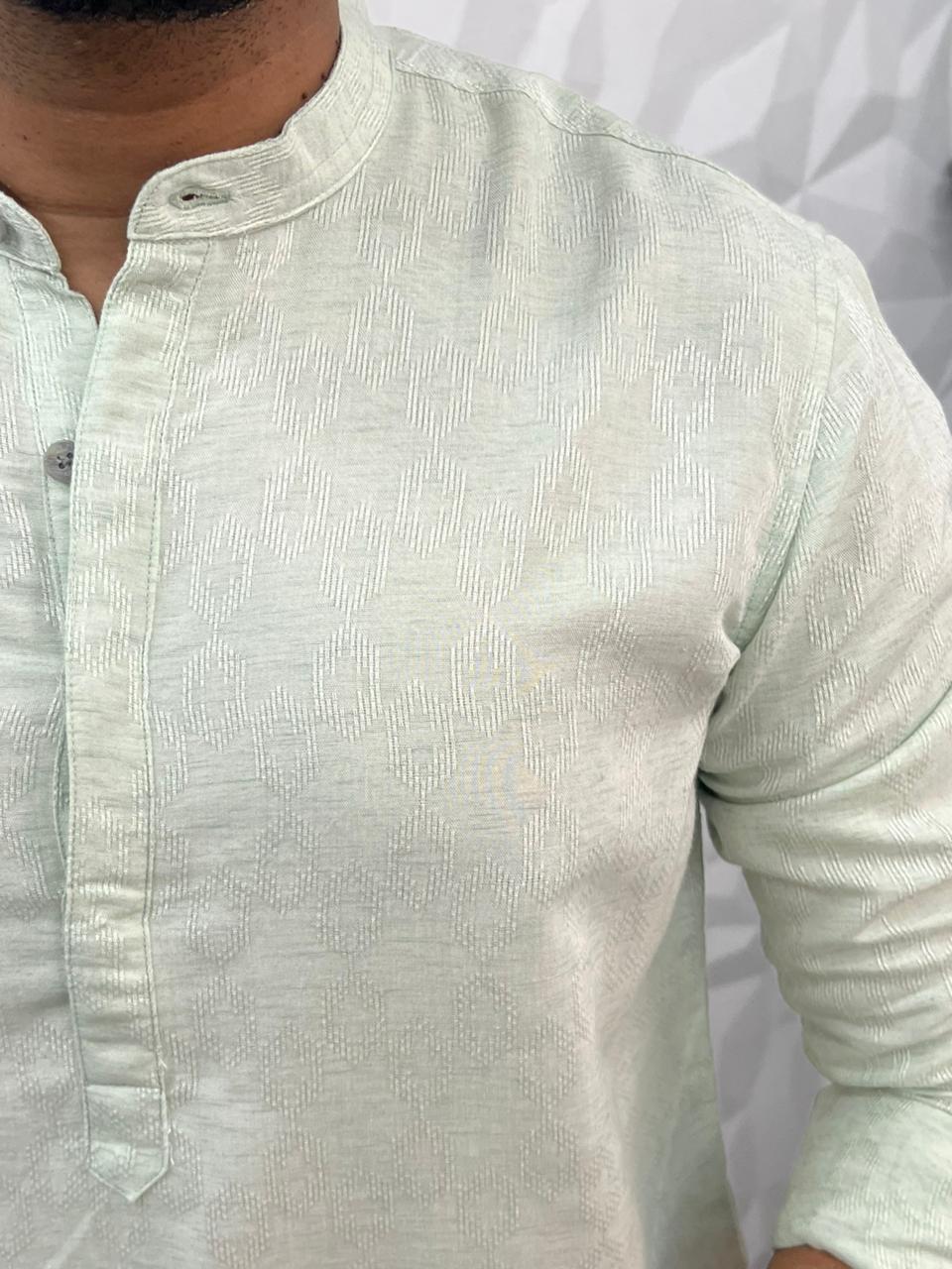 Linen texture short kurta