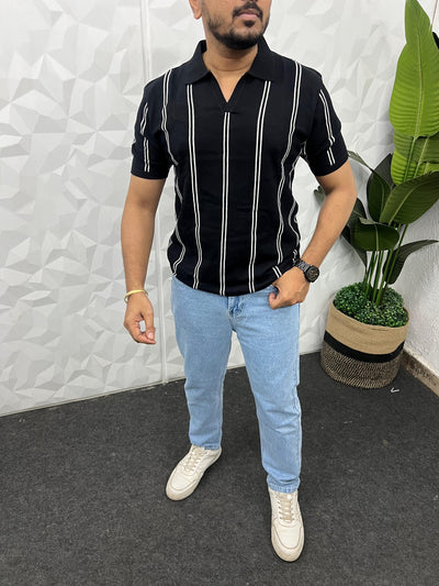 Stylish knitted polo t-shirt