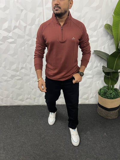 High neck popcorn fabric t-shirt