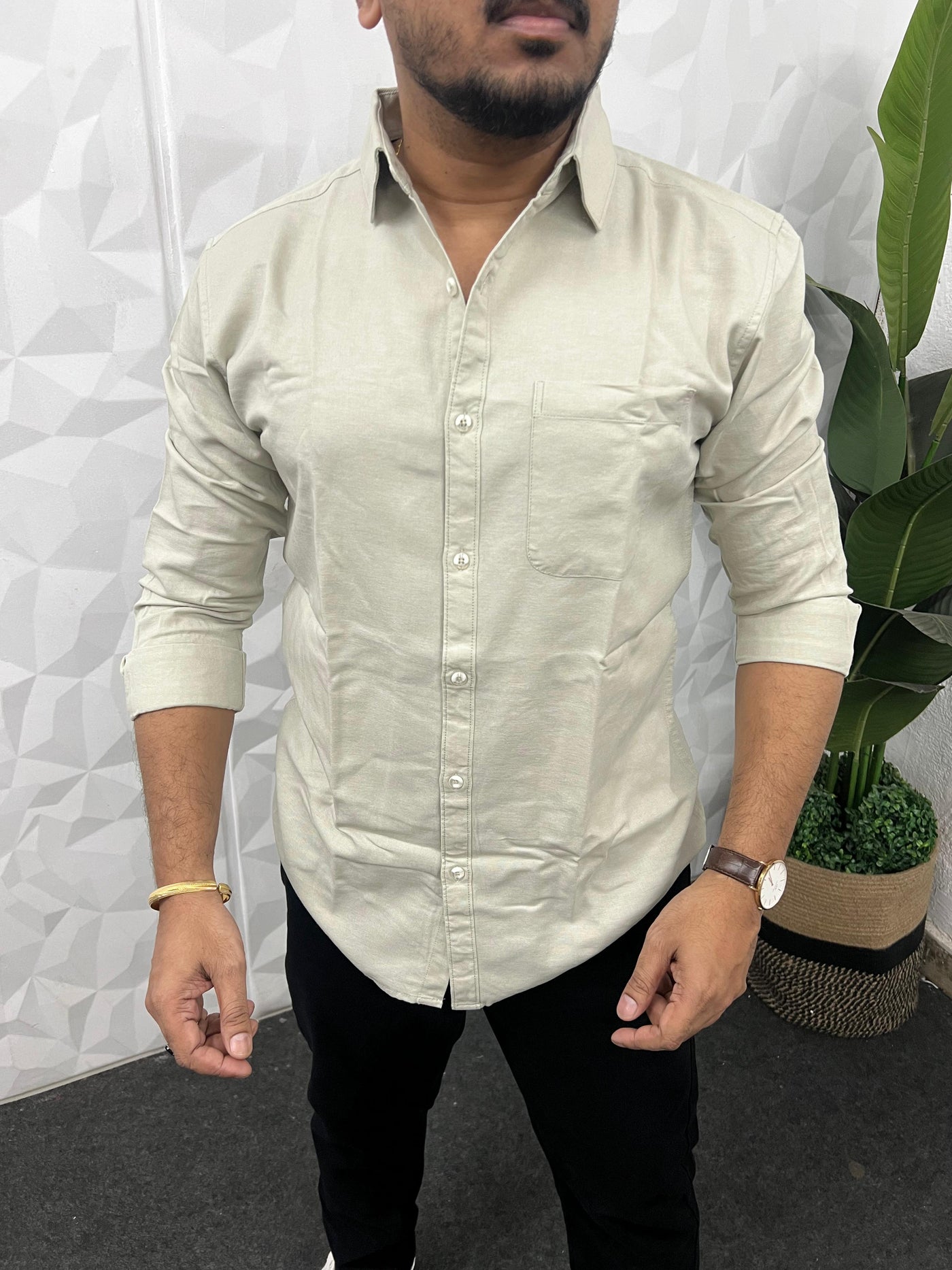 Twill fabric plain shirt