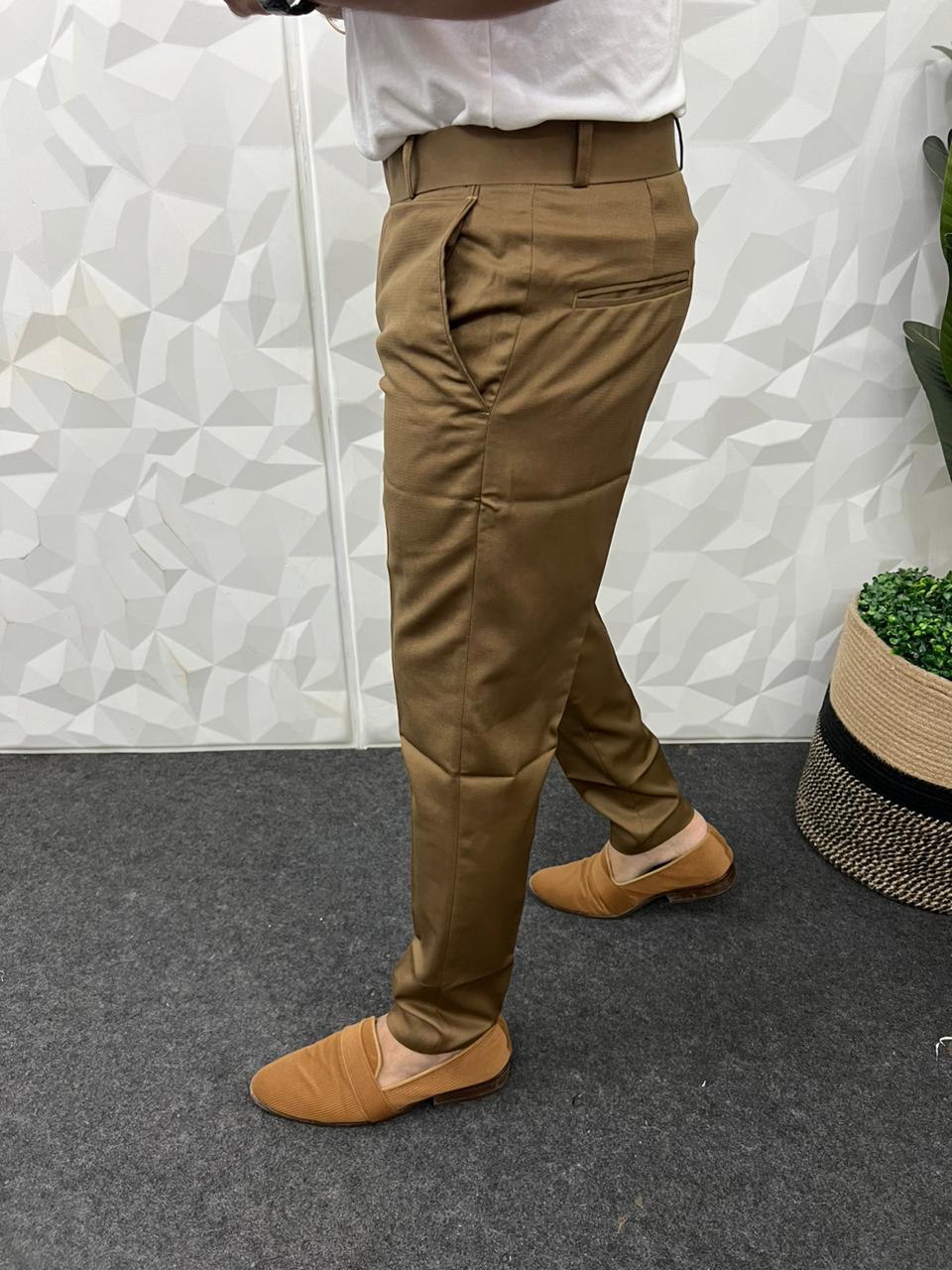 Cotton dobby fabric trouser ( brown )