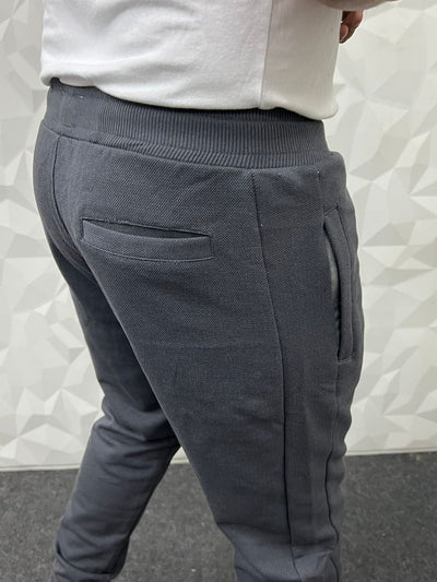Jute fabric grey track pant ( Charcoal grey )