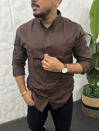 Oxford fabric plain shirt