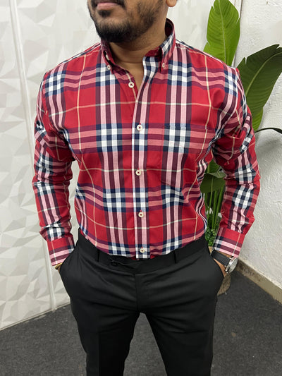 Cotton poplin burberry chex shirt