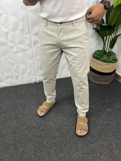 Linen fabric chinos