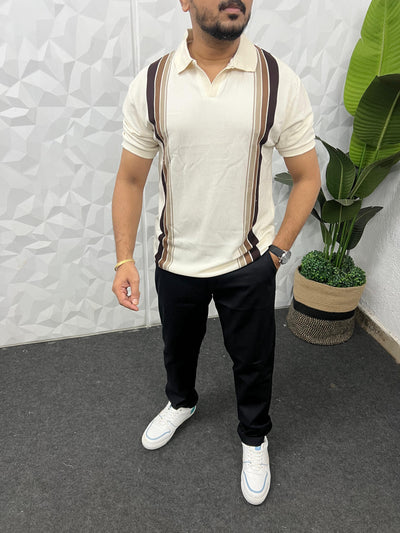 Knitted fabric polo t-shirt
