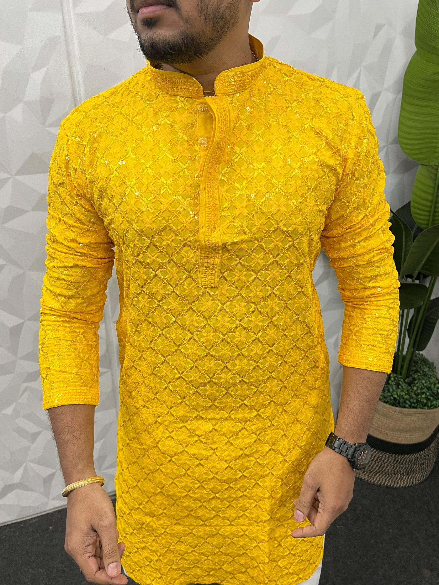 Lucknowi fabric long kurta