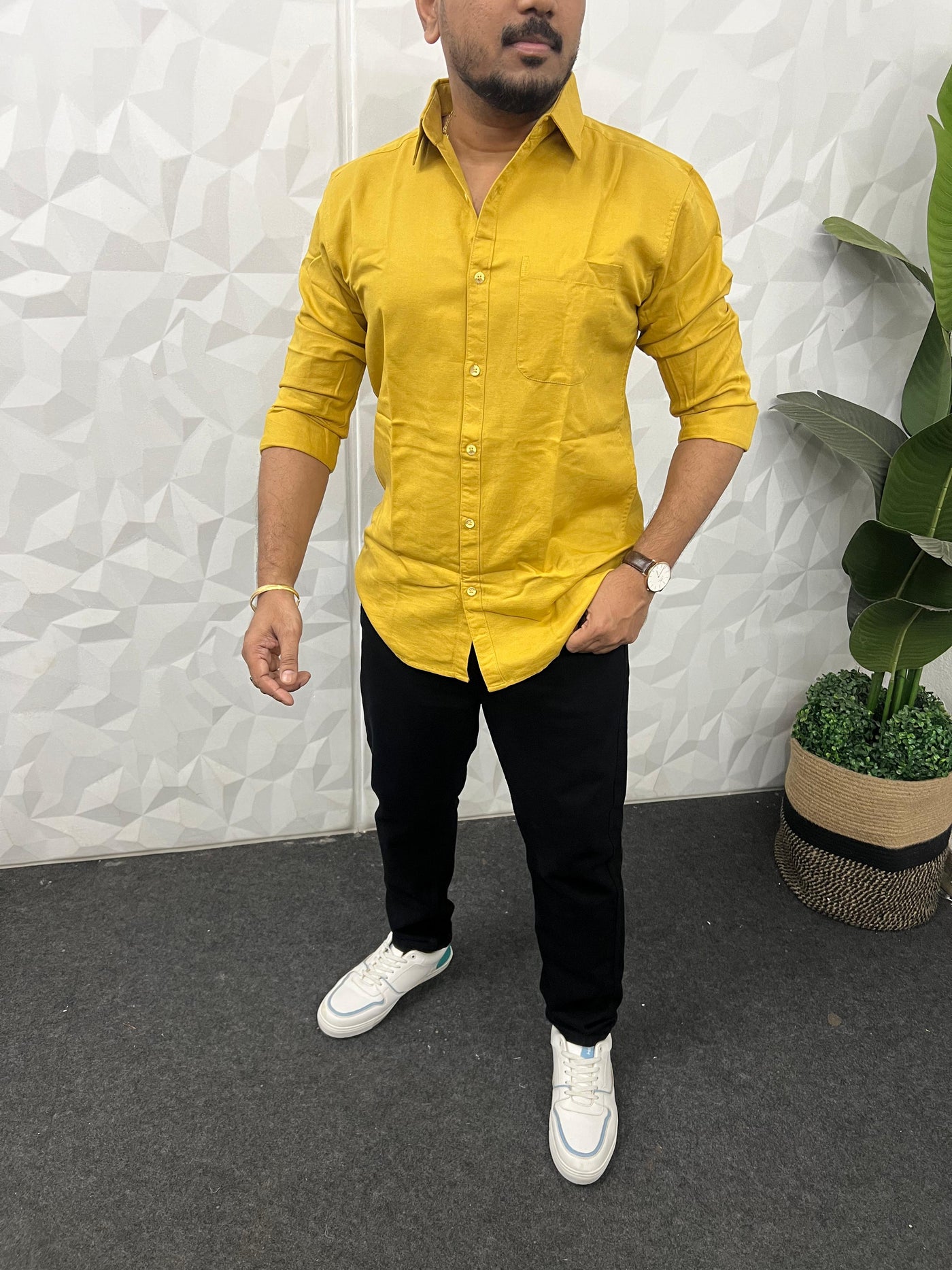 Twill fabric plain shirt