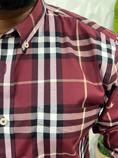 Cotton poplin burberry chex shirt