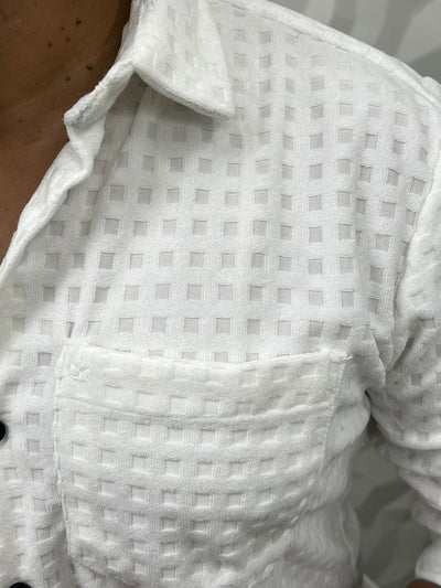 Korean imp fabric glaze shirt ( white )