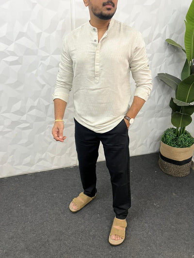 Linen texture short kurta