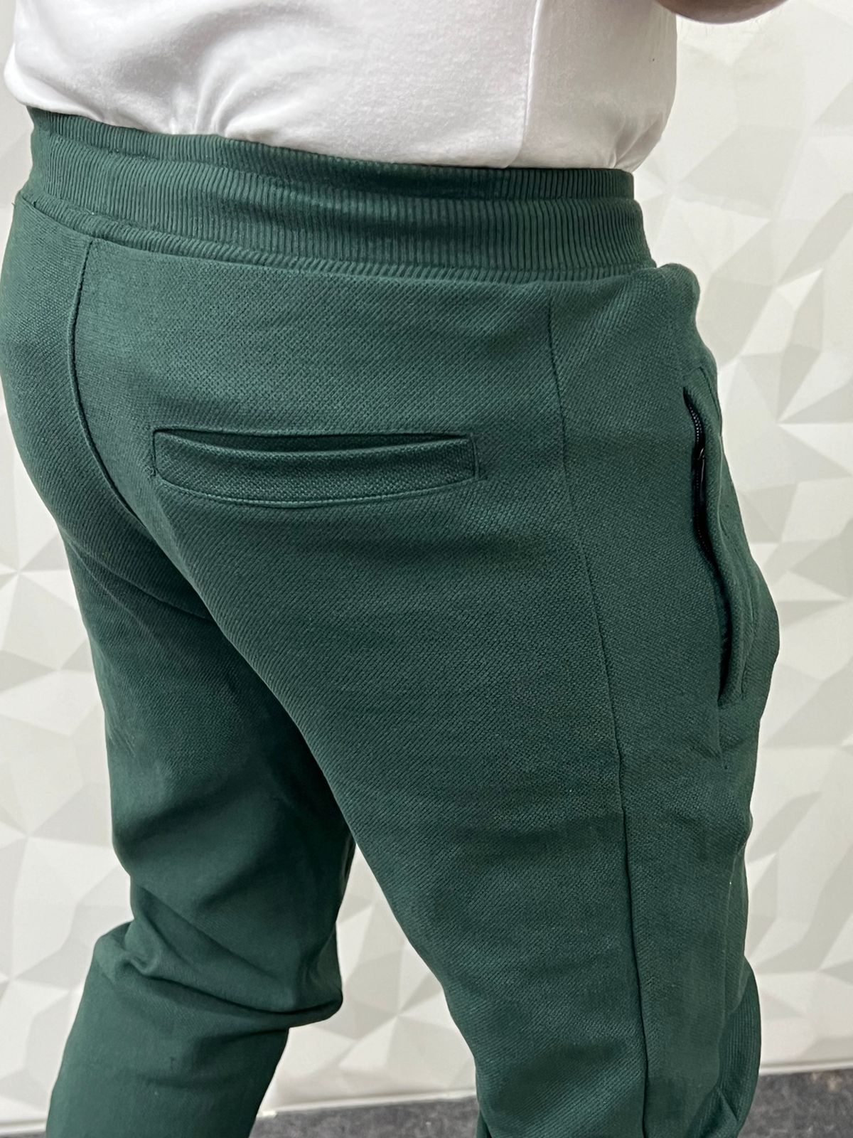 Jute fabric peacock track pant ( peacock green )