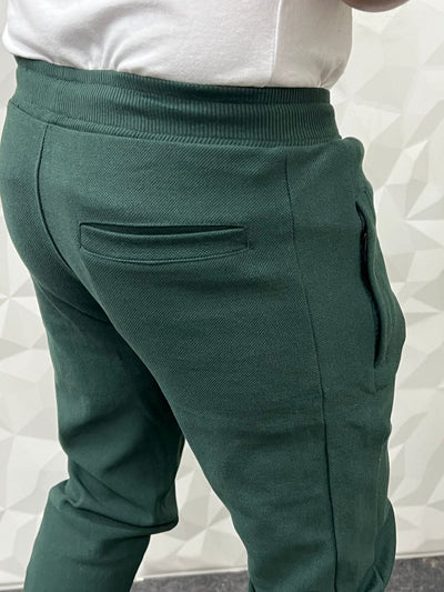 Jute fabric peacock green track pant