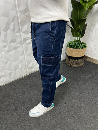 Denim fabric cargo pant